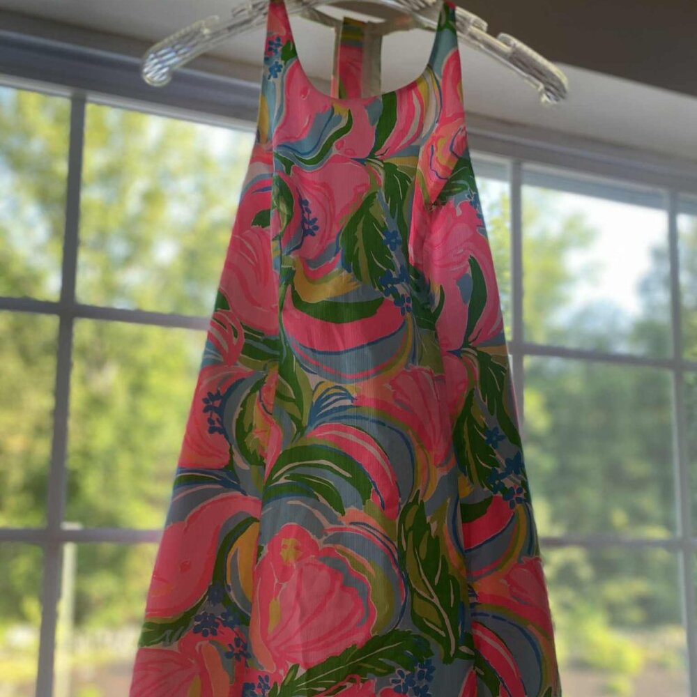 Lilly Pulitzer Halter Shift Dress - Size 2 - Vibrant Floral Print